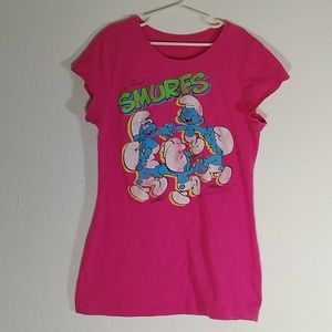 Smurfs Vintage Pink Girl's T-shirt Size L
